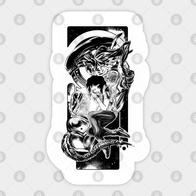 Goodnight Newt | Black and White Sticker by manoystee